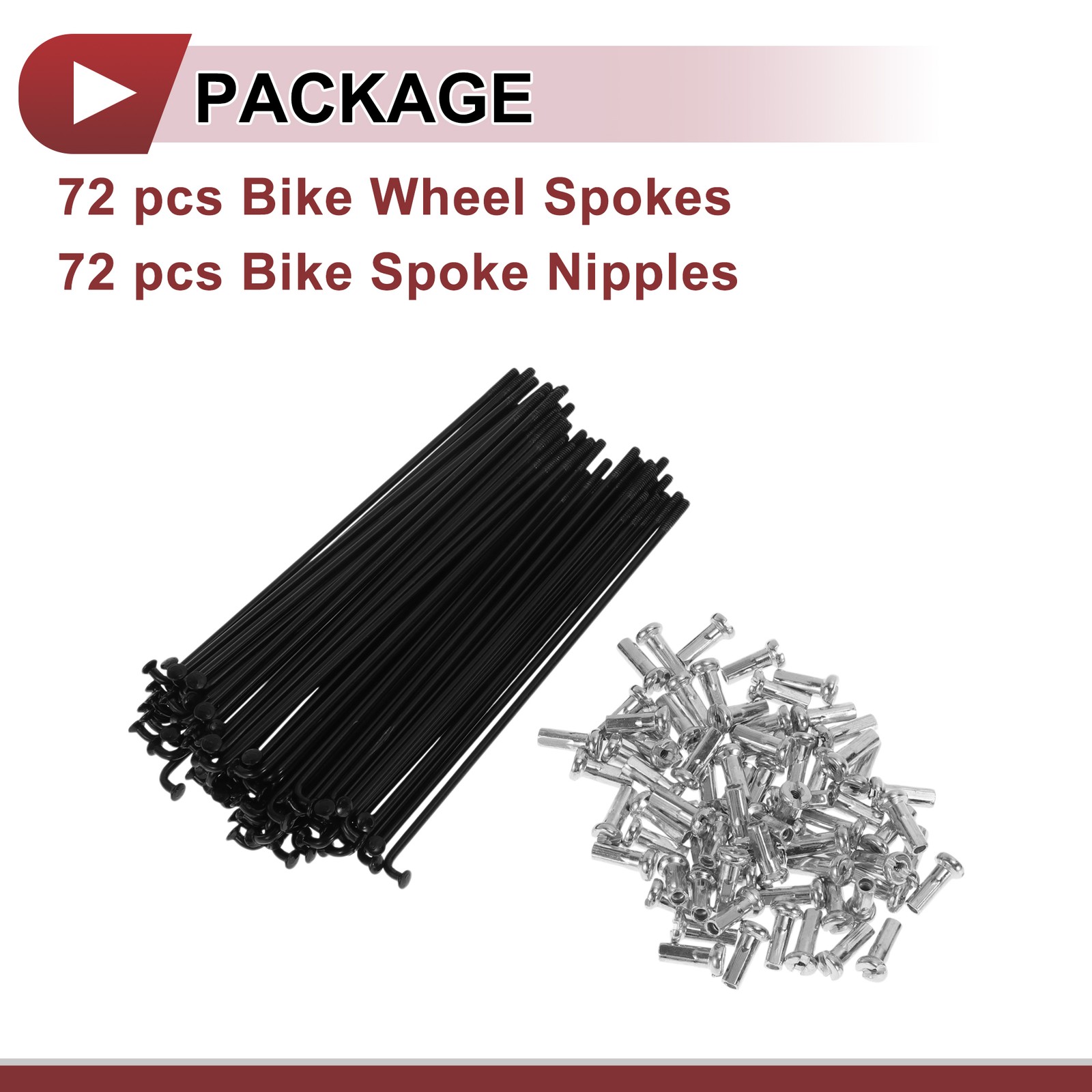 72 Set 14G Bicycle Spoke 97mm Bike Wheel Spoke Carbon Steel Black