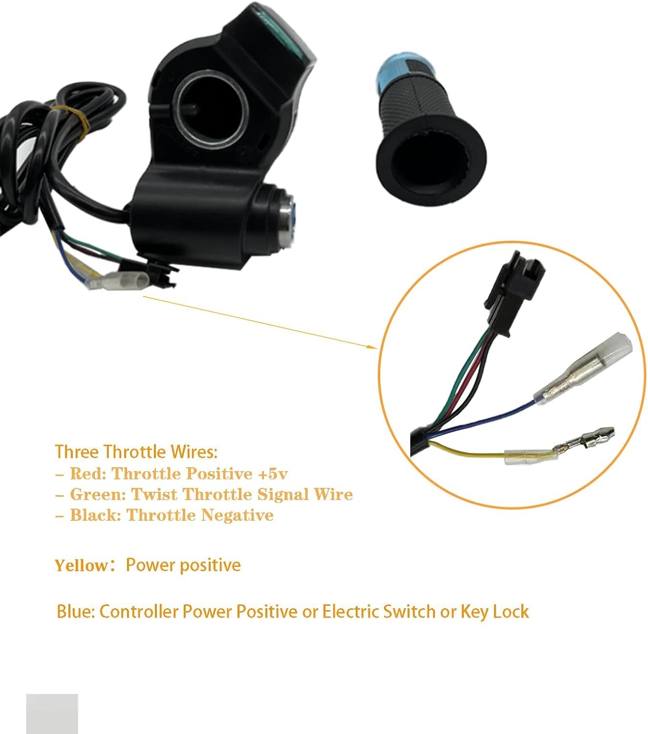 1 Pair EBike Throttle Grip, Universal Electric Bicycle Scooter Twist Handleba…