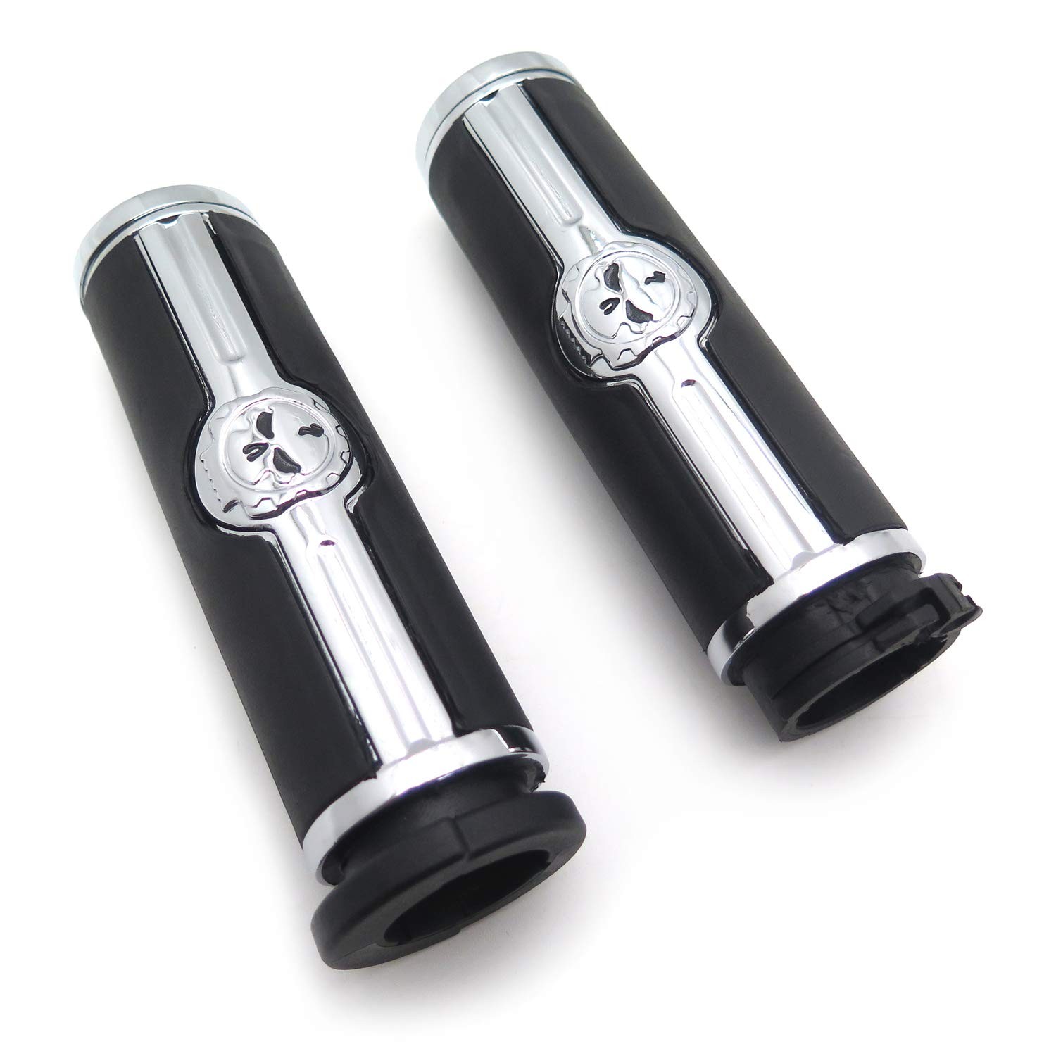 XKMT-Chromed Handlebar Skull Grips to Compatible Adult, Same as picture shown