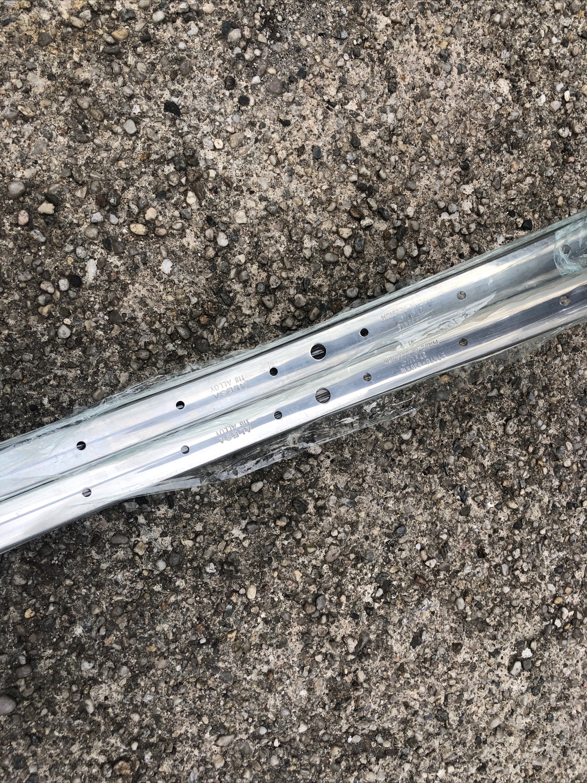 2 NOS ALESA 27”x1 1/4 Bicycle Rims 36h Vintage Polished Aluminum