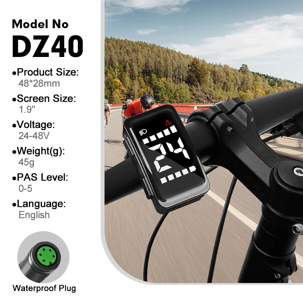 Mini DZ40 Display 24/36/48V Ebike Intelligent LCD Screen 5PIN Female Waterproof