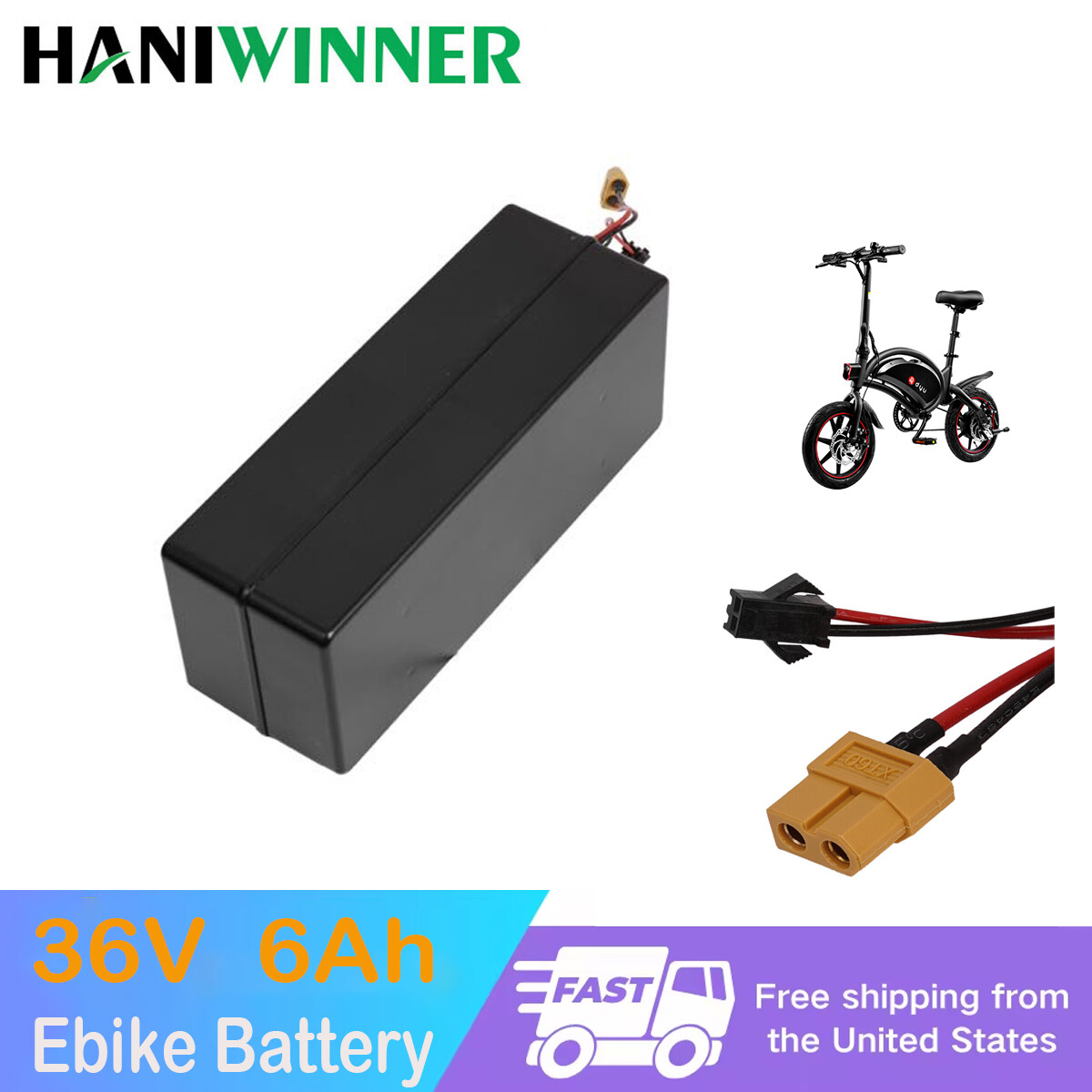 Jetson Bolt Pro Electric Bike 36V 6AH Ebike Lithium Battery 2 Wire Genuine 350W