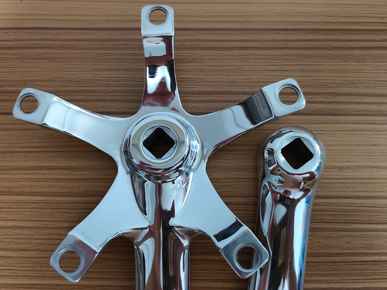 DIY Unbranded PISTA ROAD crankset Polished Engraved 165mm 144BCD
