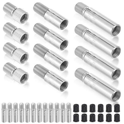12 PCS Valve Stem Extension Kit, 19/27/39mm Tire Valve Extension, Stainless