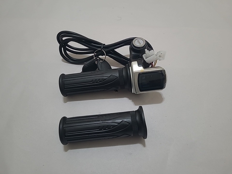 E-Bike Throttle Grip with LCD Display Universal 12-84V Electric Bike Upgrade .