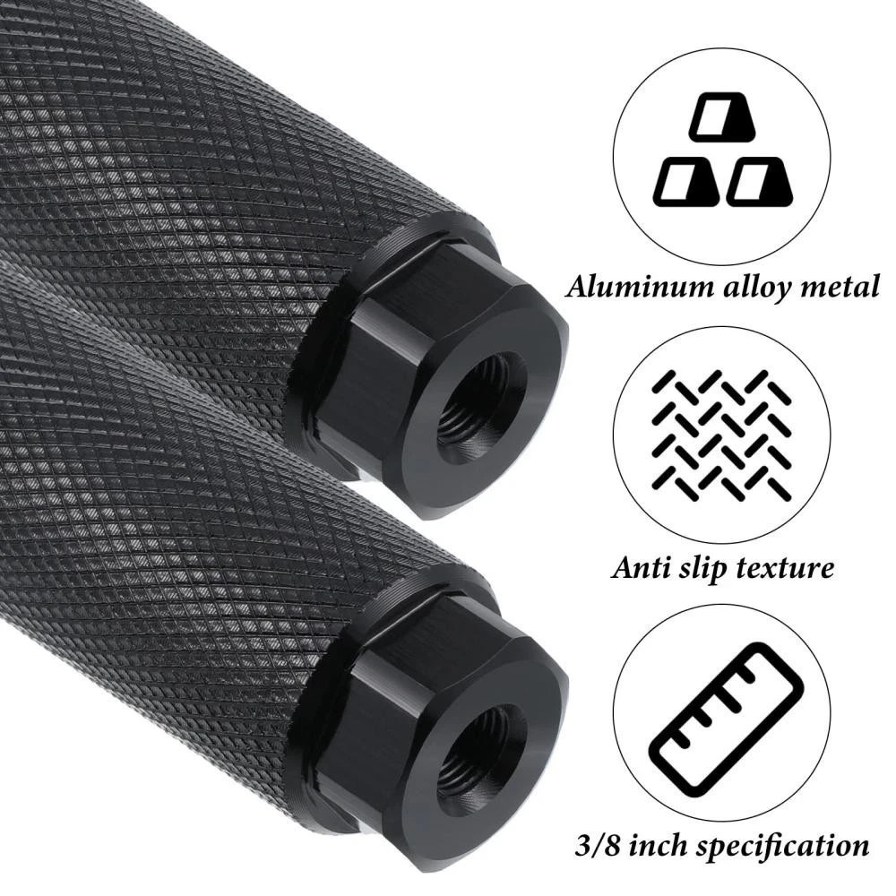 1Pair Bike Pegs Aluminum Alloy Lead Foot Bicycle Pegs MBX Pegs Fit 3/8 in Axles