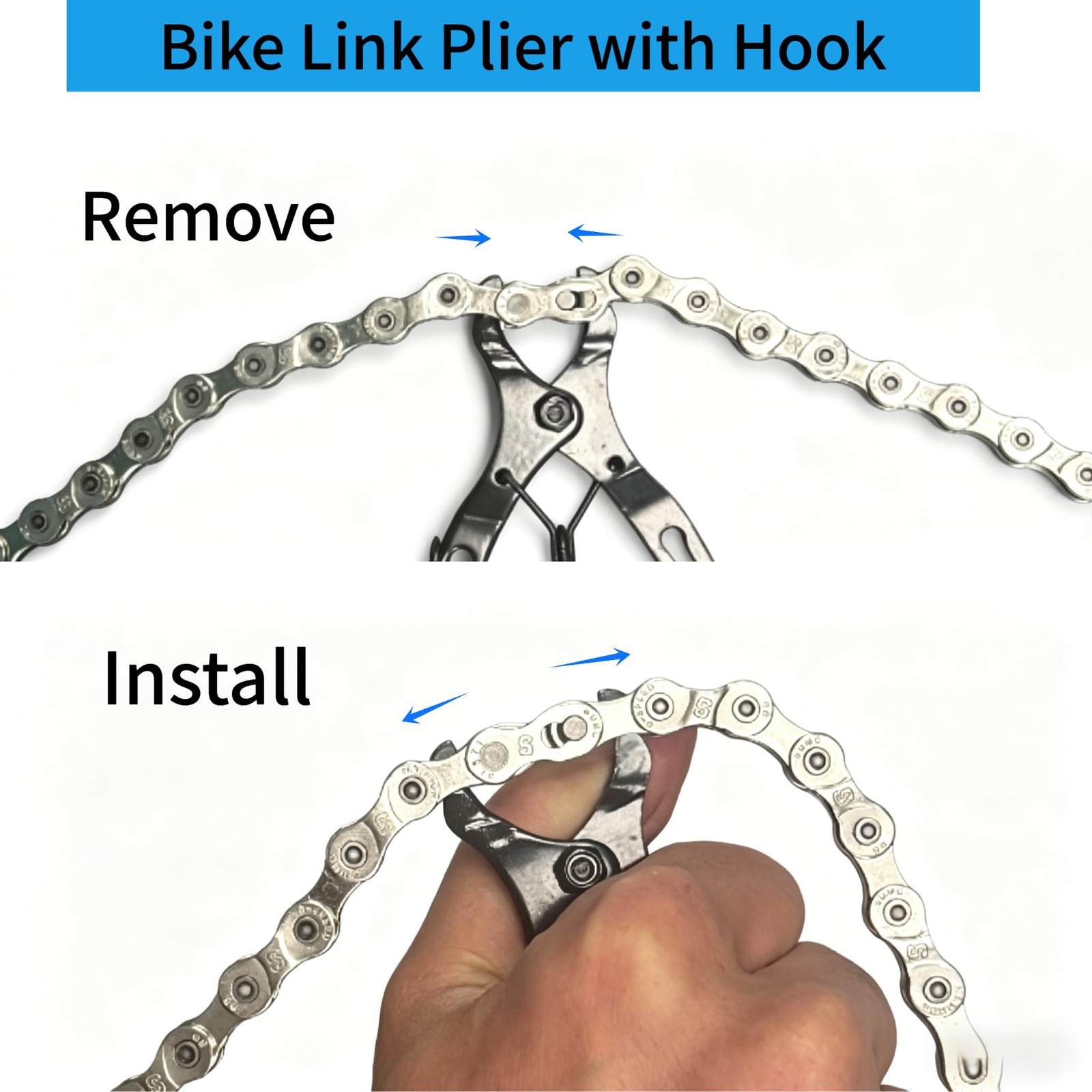 HeavyDuty 126 Link Bike Chain & Tool Kit 6/7/8 Speed RustResistant for Bicycle