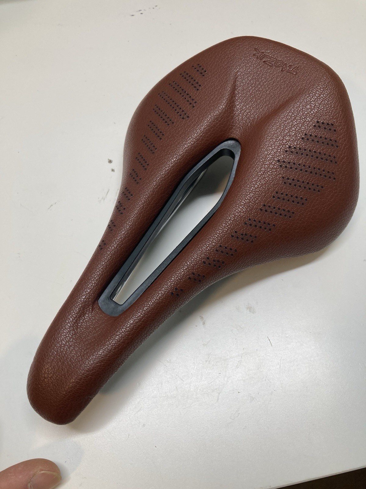 Brown leather saddle 160mm x 250mm road gravel mountain bike seat power short