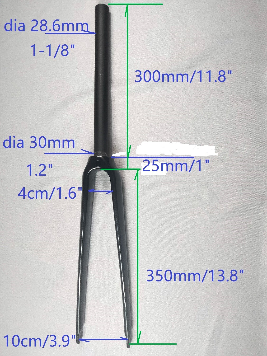 Road Bike Front Fork Carbon Fiber Straight Tube 1-1/8″ Forks 700C US Store