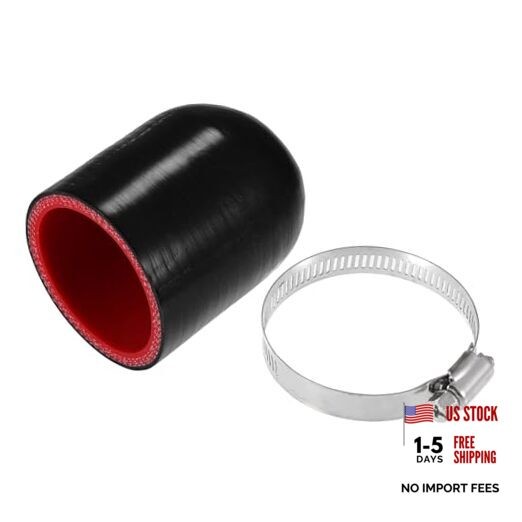 50mm Silicone Hose Cap Intake Vacuum Hose End 1.97″ ID Black 1 Set