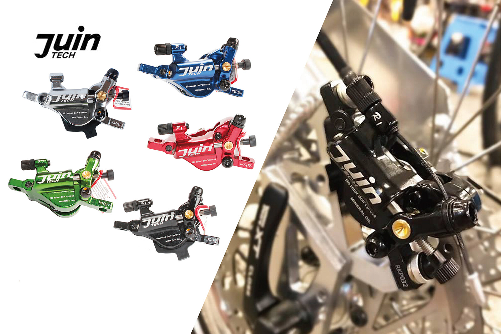 Juin Tech R1 Road Cyclocross Gravel Riding Bike Hydraulic Disc Brake Set Gray