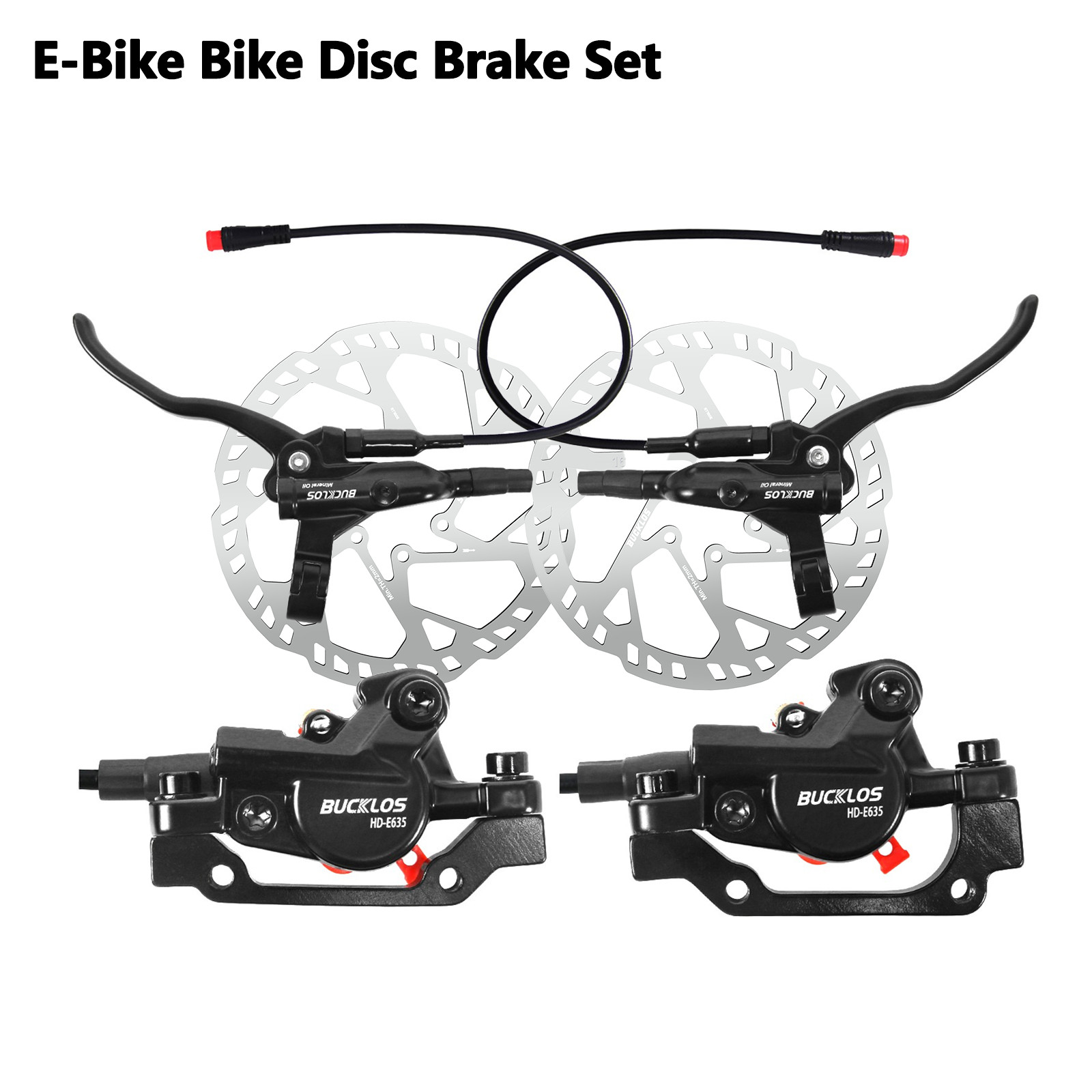 BUCKLOS 2-Pistons E-Bike Hydraulic Brake Power Off Front&Rear 2pc 160mm Rotor