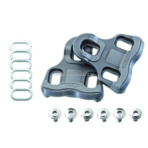 New Wellgo XPEDO GRAY BLACK RC-7A Cleat Set Pedals 9 Degree Lateral Float