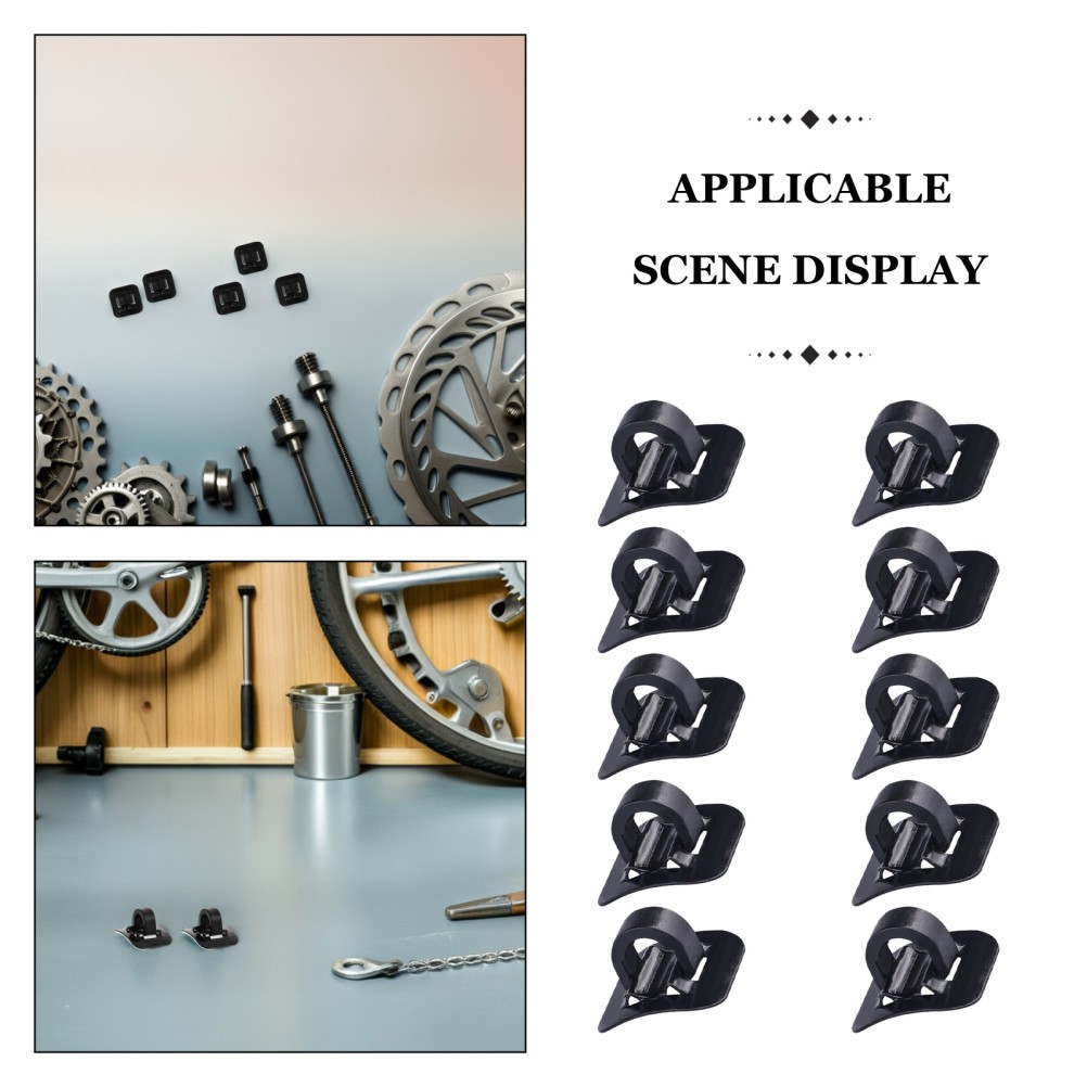 16Pcs Bike Cable Guide Clamps Durable Aluminum Alloy Plastic Black