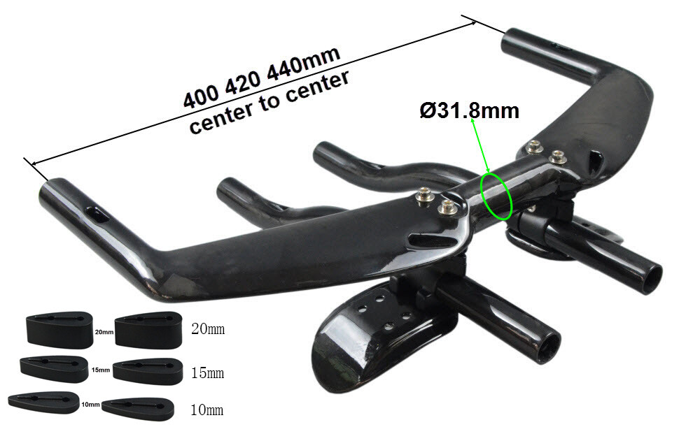 TOSEEK Carbon Fiber Bicycle Handlebar Time Trial Triathlon Rest Handlebar 31.8mm