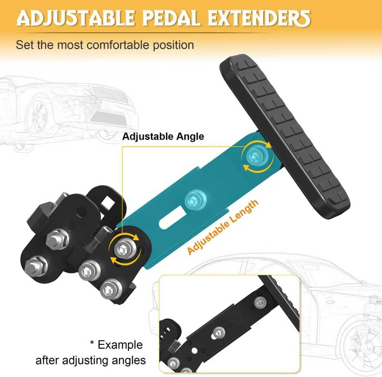Adjustable Gas and Brake Pedal Extenders for Short Drivers in Vehicles