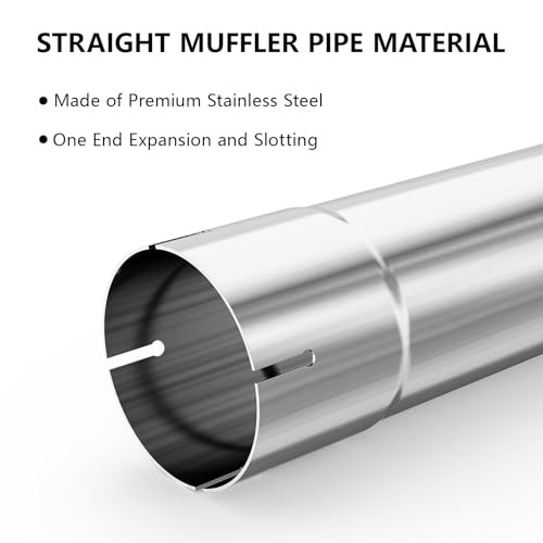 4” Muffler Replacement Pipe, Straight Exhaust Pipe 4” Stainless Steel 4inch