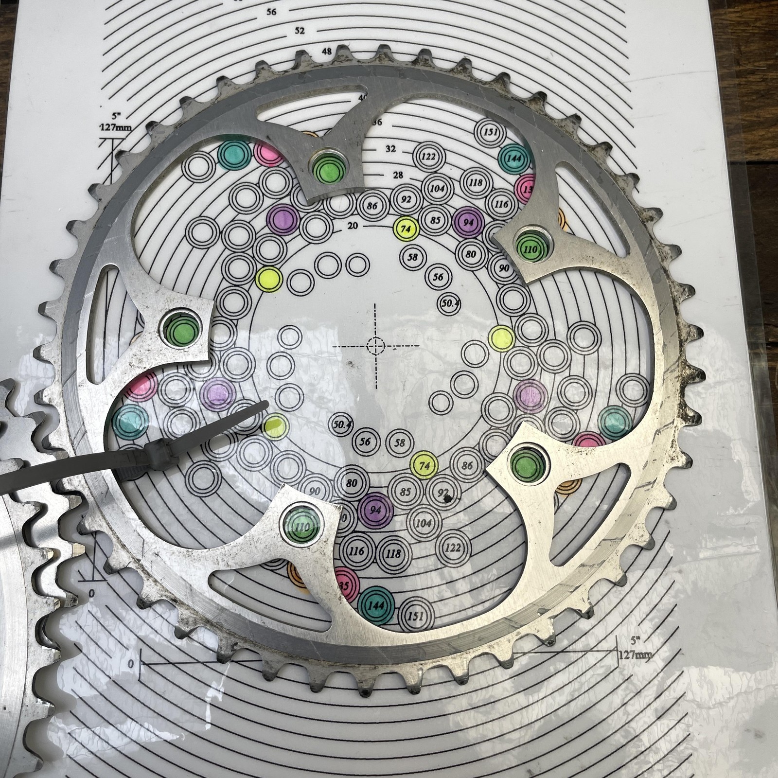 Vintage Takagi 50/46/30T Chainring Set Triple 110/74 BCD 5-Arm Aluminum 80s