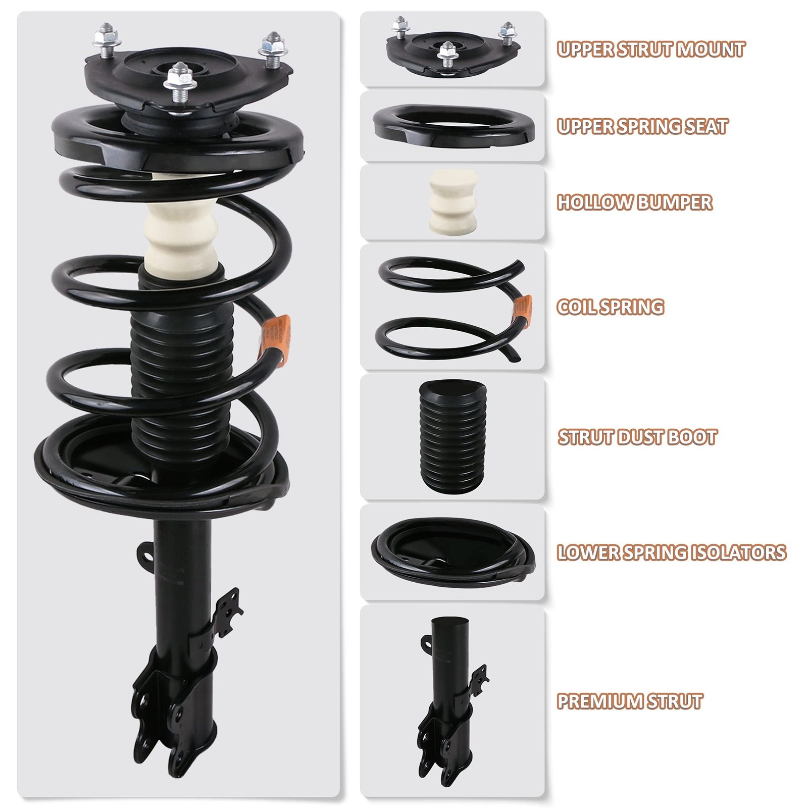 MOSTPLUS Rear Quick Complete Struts Shocks Absorbers 172401 182138 SR4167 119…