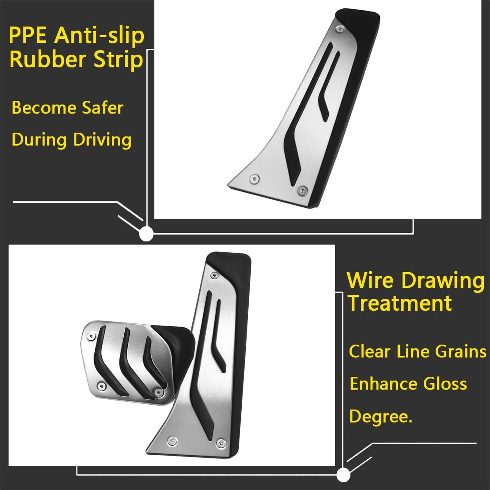 Gas Pedal and Brake Pedal Cover Set Compatible with BMW 1 2 3 4 5 6 7 Series X3