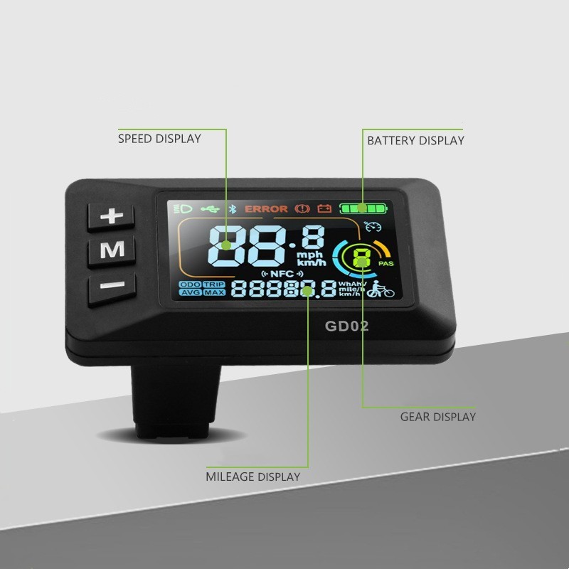 E-Bike Compatible GD02 Smart LCD Color Screen with User Friendly Design EBike