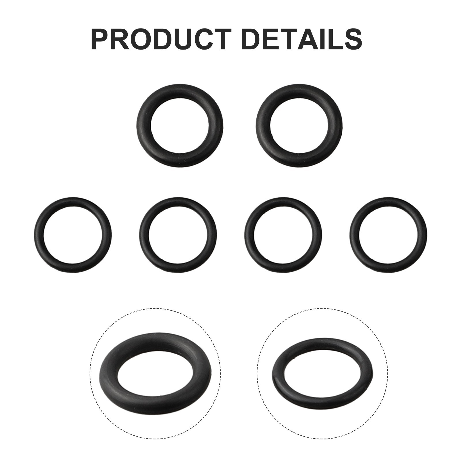 Practical Bike O-Ring Gasket 6pcs/set 8/9mm Black Disc Brake Five-wire Body