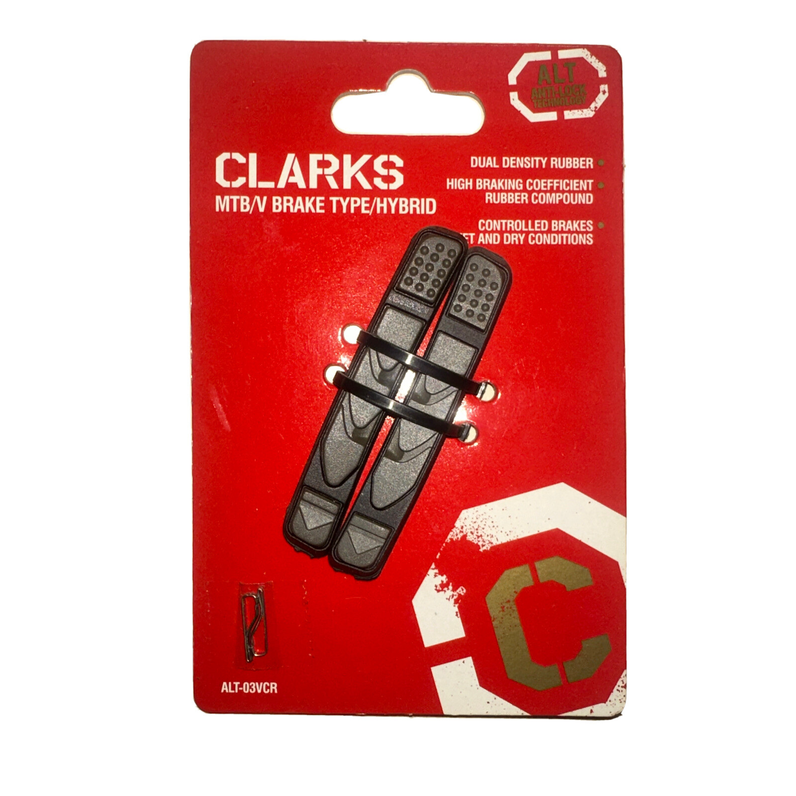 Clarks Brake Pads MTB/V Hybrid ALT-03VCR Anti-lock Gray Black Replacement Bike