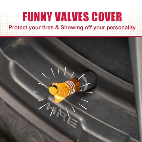 8Pcs Duck Tire Valve Stem Caps – Cute Car Valve Stem Cap – Yellow