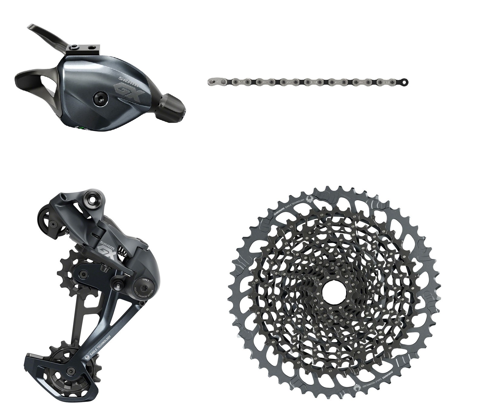 SRAM GX Eagle 12-Speed Groupset with 10-52t Cassette Shifter Derailleur & Chain