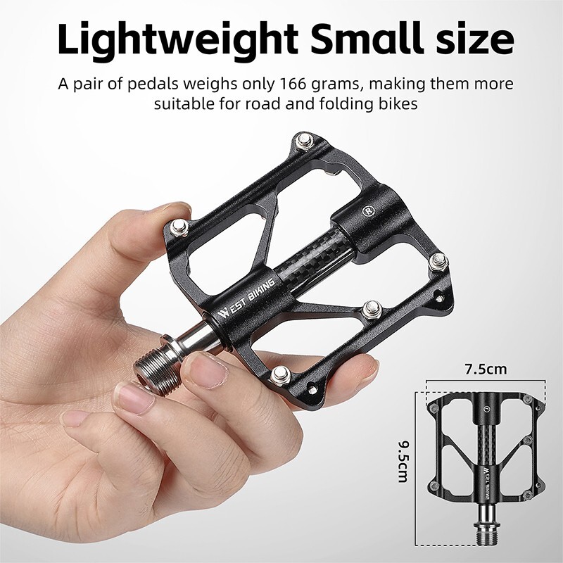 Bike Pedals 3 Bearings Titanuim Axle Carbon Cover Bicycle Pedals Platform Pedals