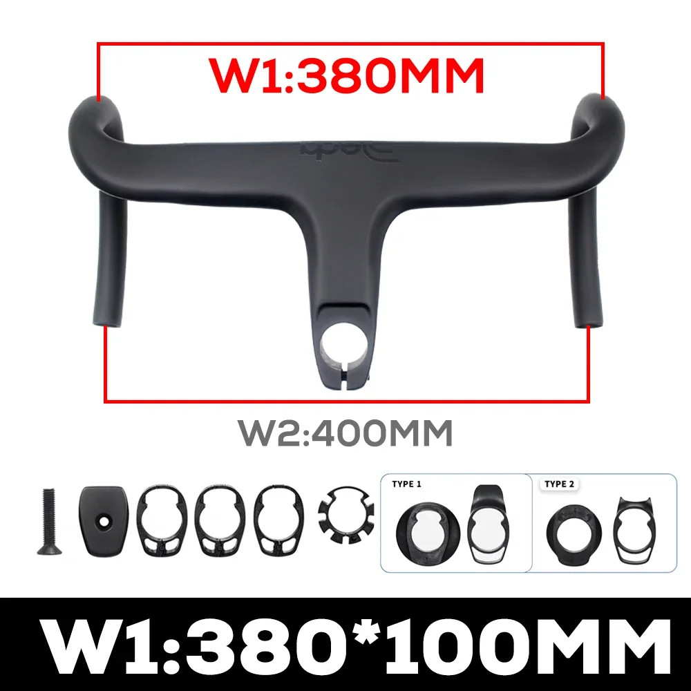 Road Bike Internal Cable Integrated Carbon Handlebar with Spacers Stem -10°