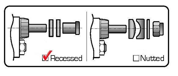 NOS Tektro R539 47-57mm Caliper Brake Set Recessed Mount Front+Rear Black