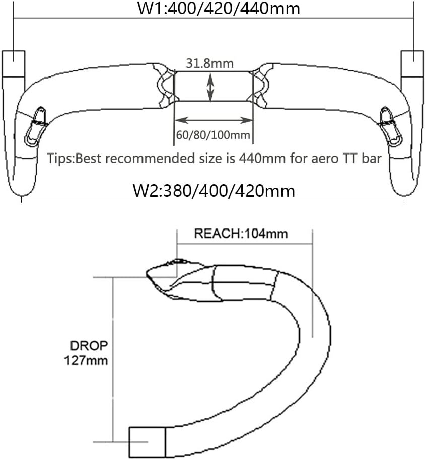 1-1/4″Racing Bike Carbon Handlebar Inner Routing Road Bicycle Drop Bar USA Stock