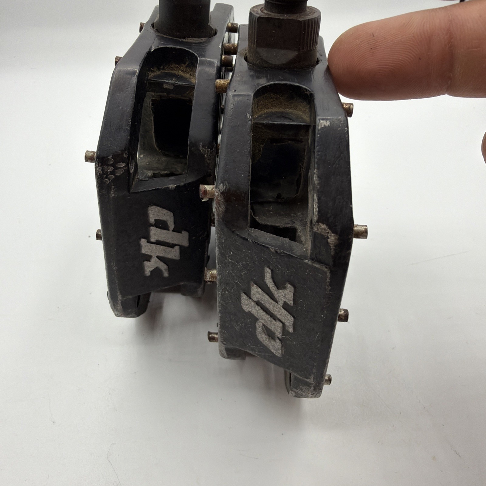 DK Iron Cross BMX Platform Pedals 1/2” Black Mid School Vintage