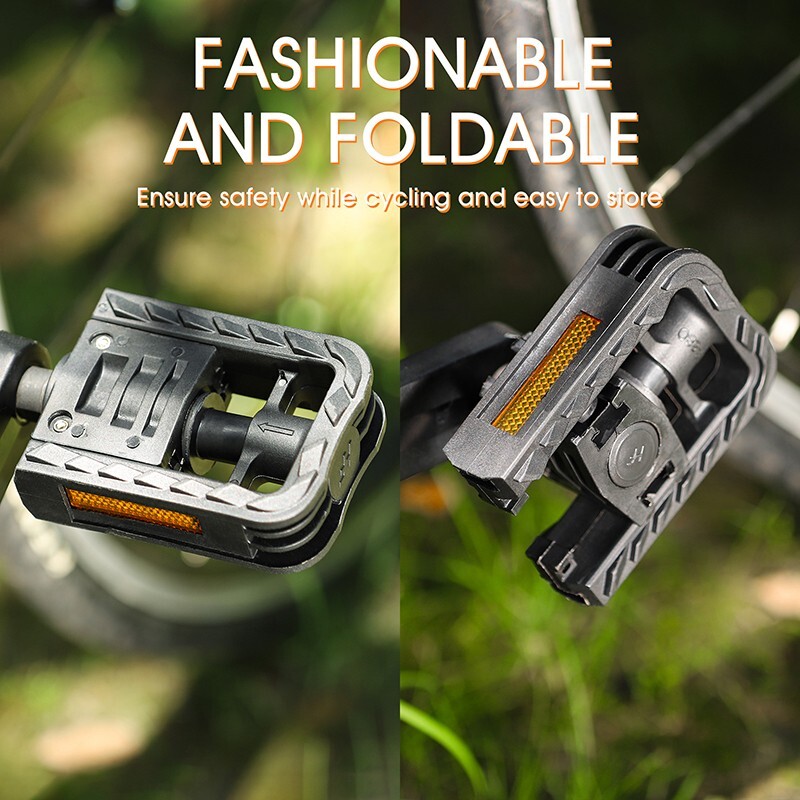 WEST BIKING Foldable Bicycle Pedals Nylon Cycling Folding Bike Pedals 9/16in