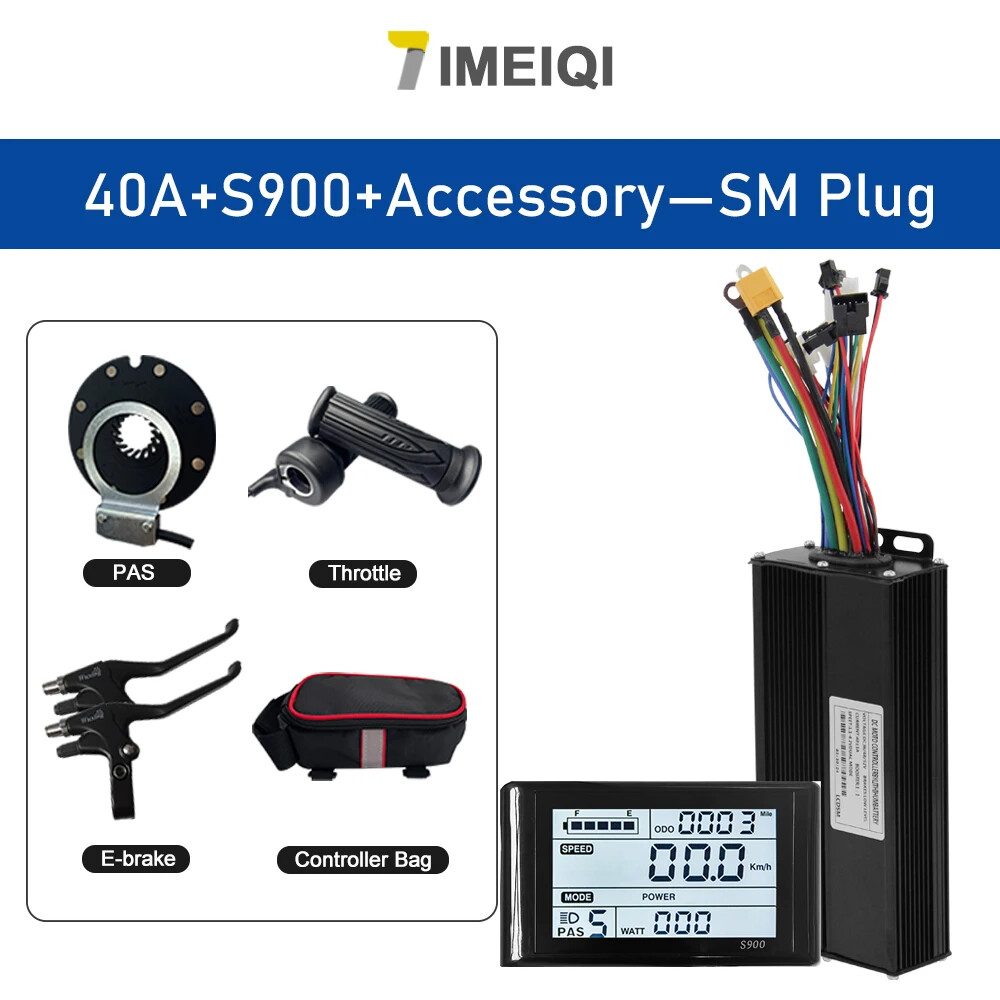 E-bike Sinewave Three-Mode Controller 36V 48V 52V 40A with S866 S966 LCD Display