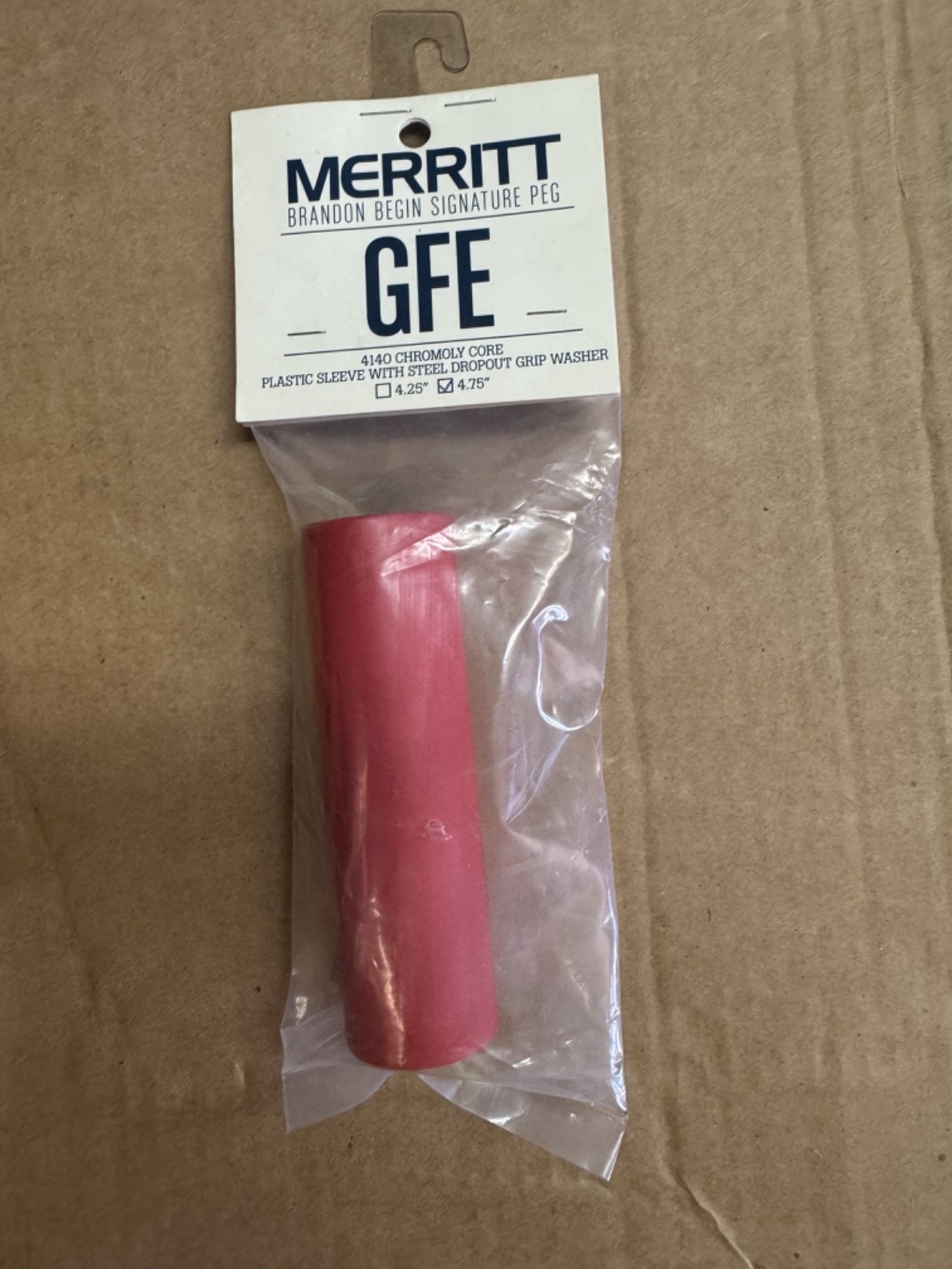MERRITT BMX GFE PEGS 4.75 LONG RED BRANDON BEGIN PRIMO ODYSSEY CULT PEG BMX
