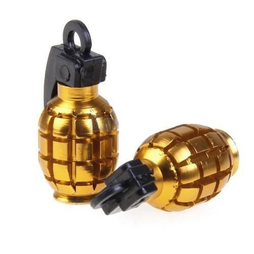 Grenade Aluminum Tire Valve Caps Bike Universal Car Motorcycle One pair H VS01