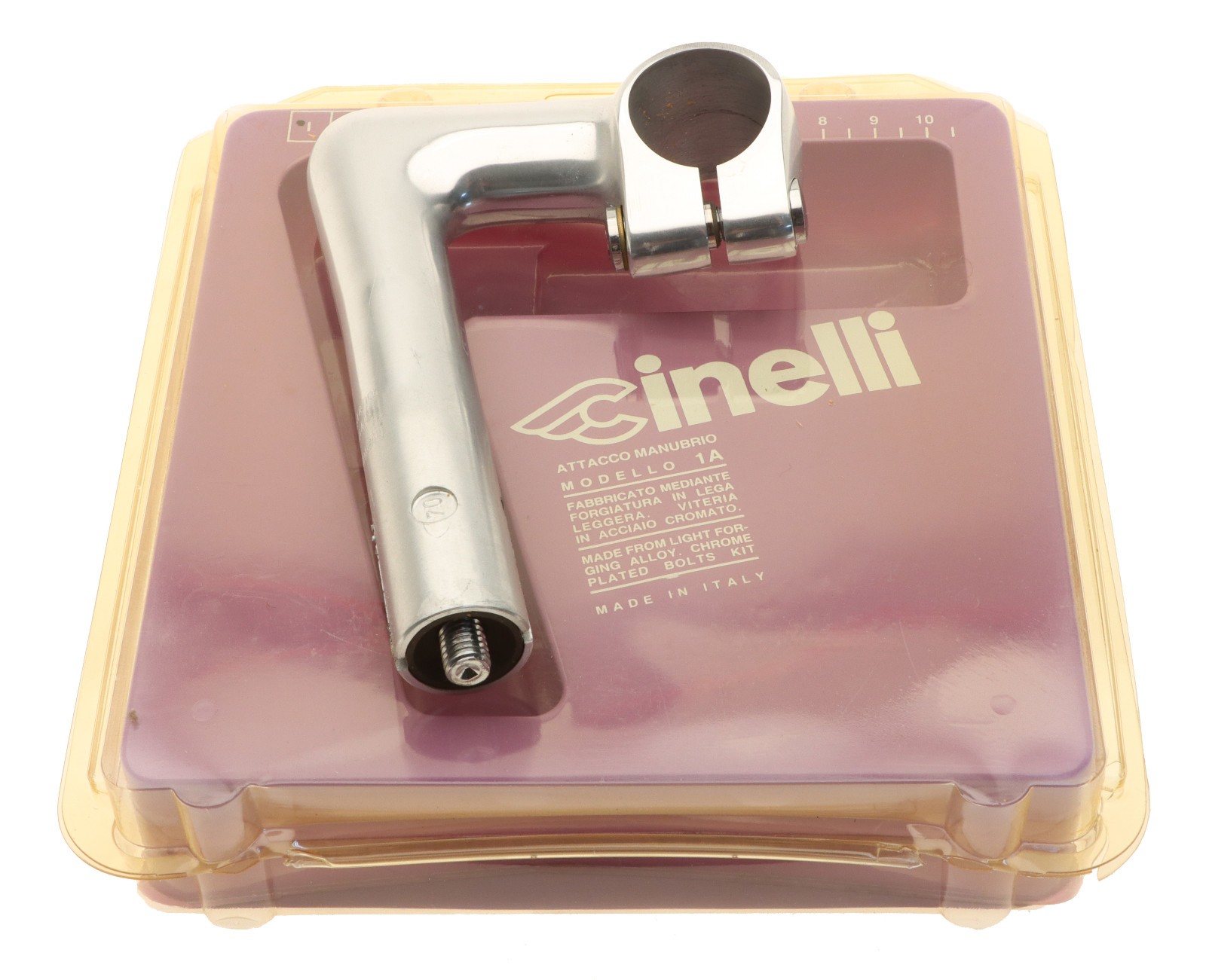 Cinelli 1″ 1/A 22.2mm Quill Stem 70mm 26.4mm Clamp Silver -17° 1A NEW NIB NOS