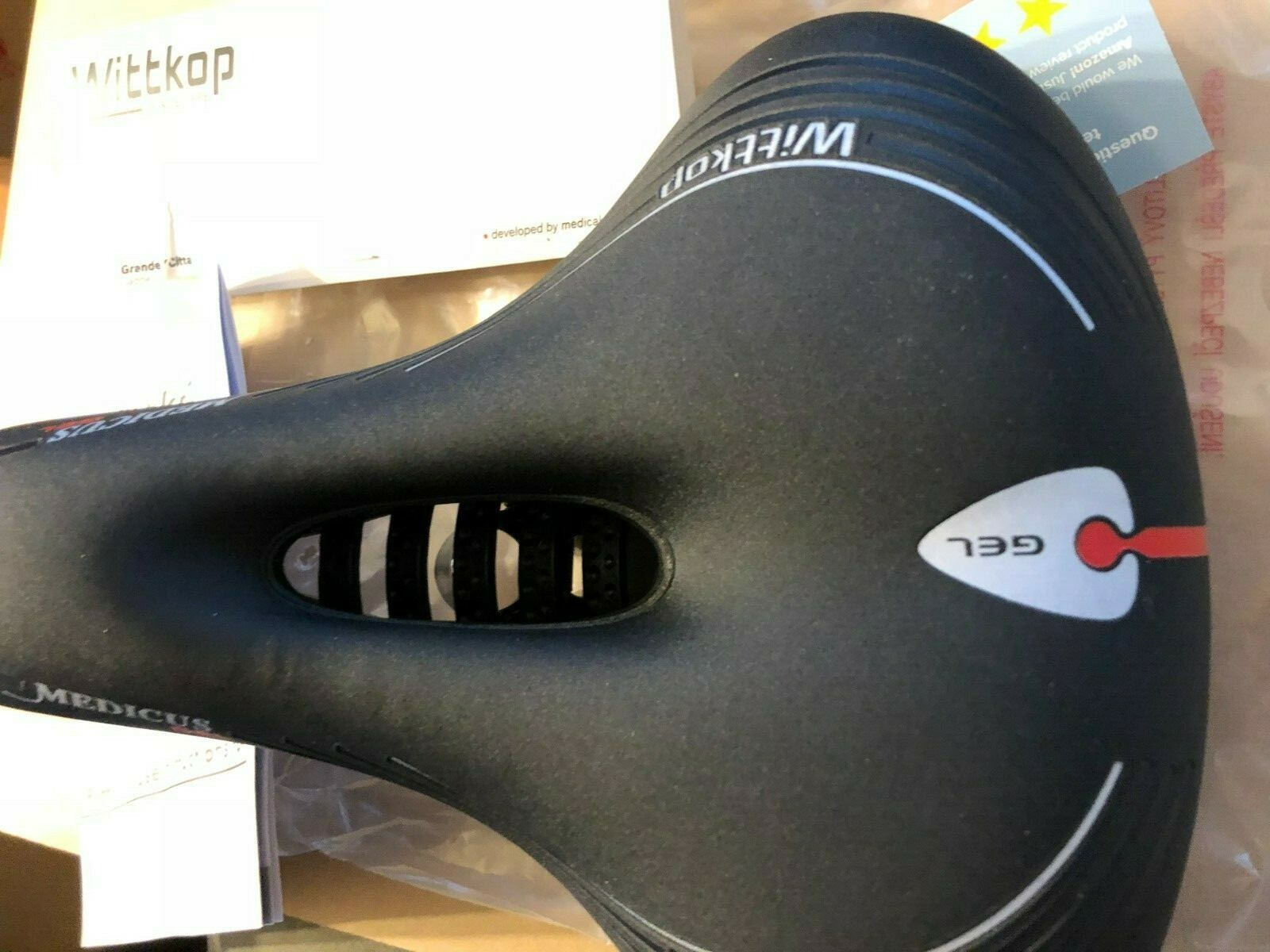 New Wittkop Comfort Gel Bike Seat, Soft Padded Bicycle saddle