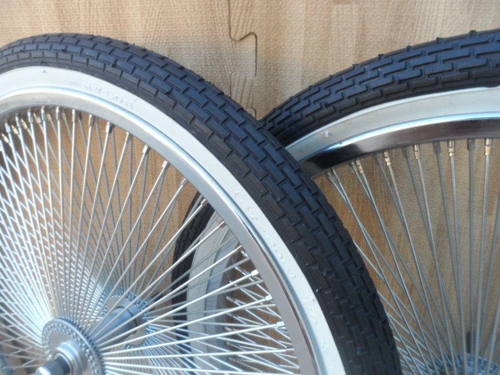 20″ Lowrider Bicycle Dayton Chrome Wheels & White Walls 140 Spoke Front & Rear
