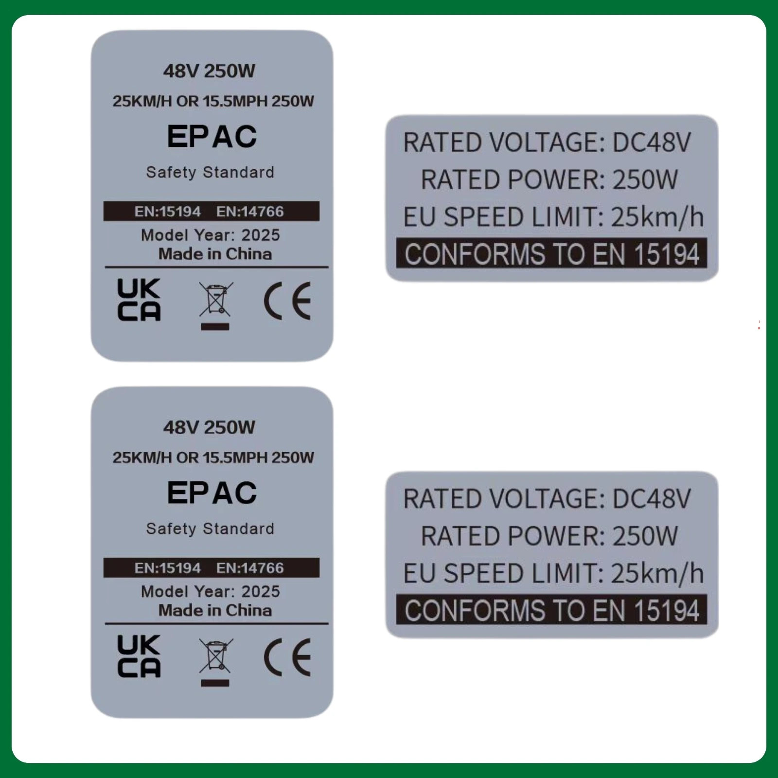 Ebike Modification Kit Stickers,36V 48V 250W Electric Bike Lable,Compataible for