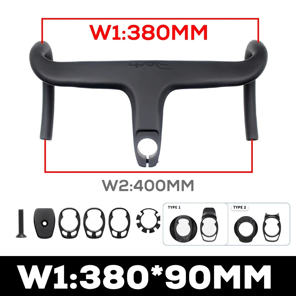 Road Bike Internal Cable Integrated Carbon Handlebar with Spacers Stem -10°