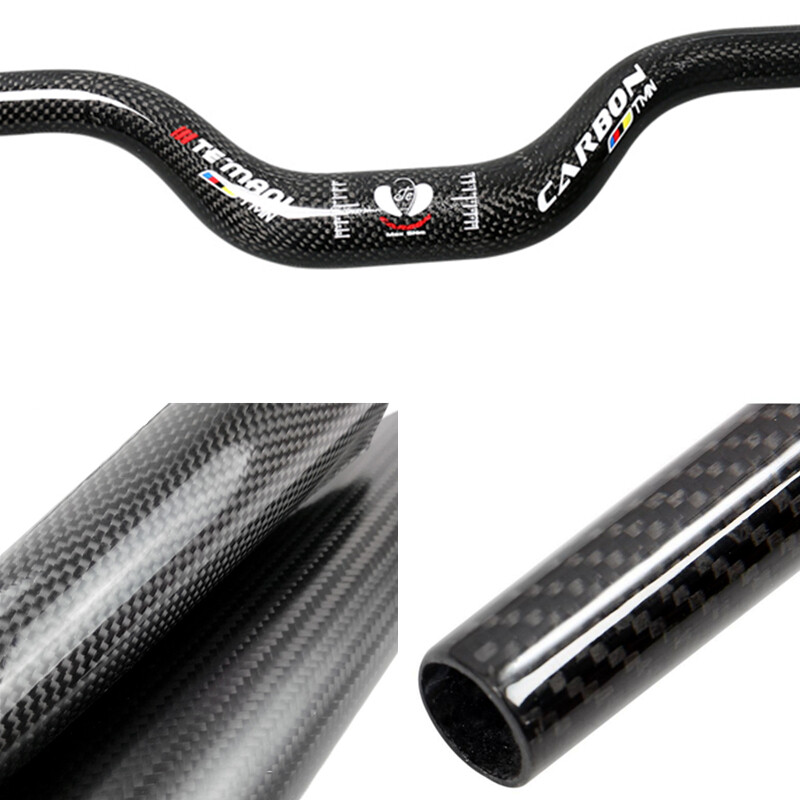 3K Full Carbon Handlebar 25.4/31.8mm Folding Mountain Bicycle Rise Bar 420-580mm