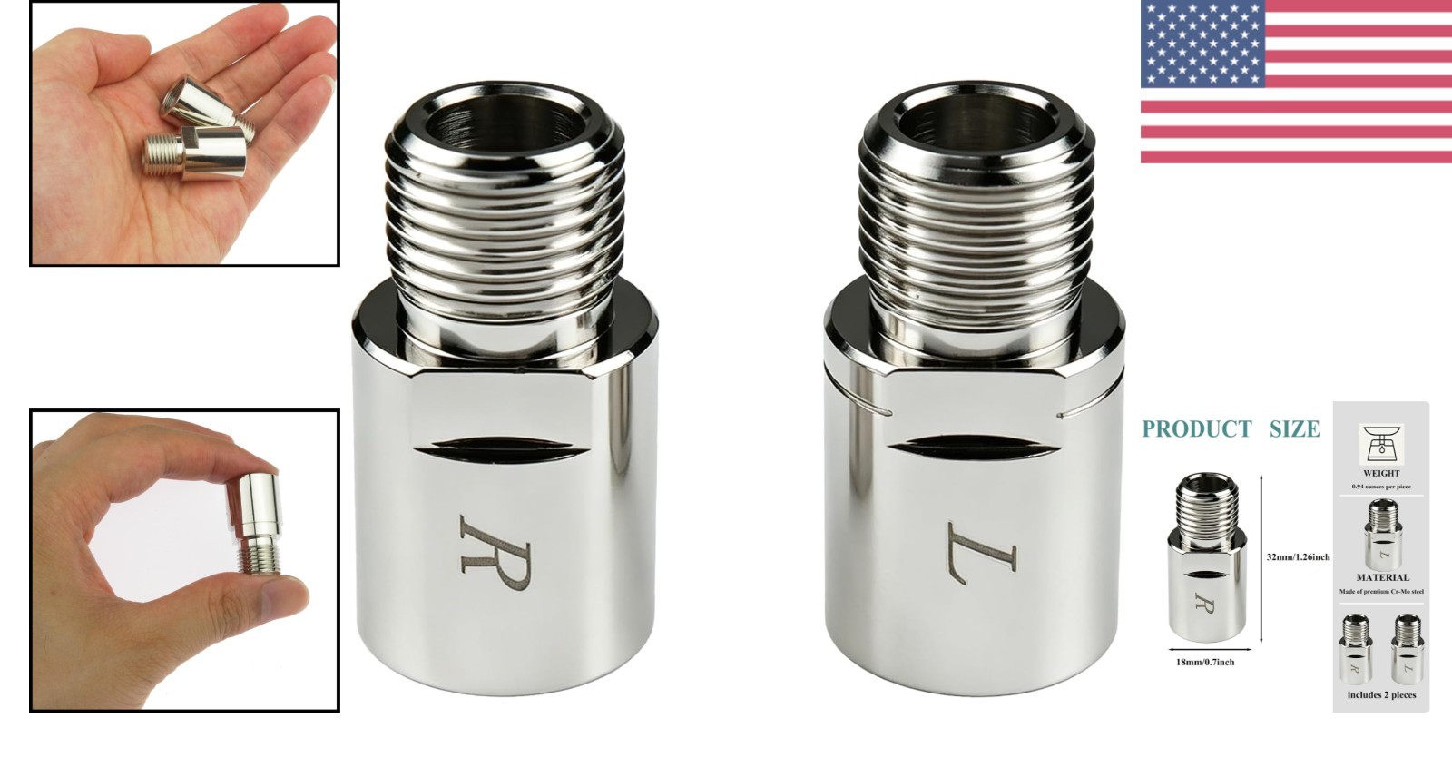 Durable Alloy Steel Bike Pedal Extenders for 9/16 Spindle – 20mm Extension