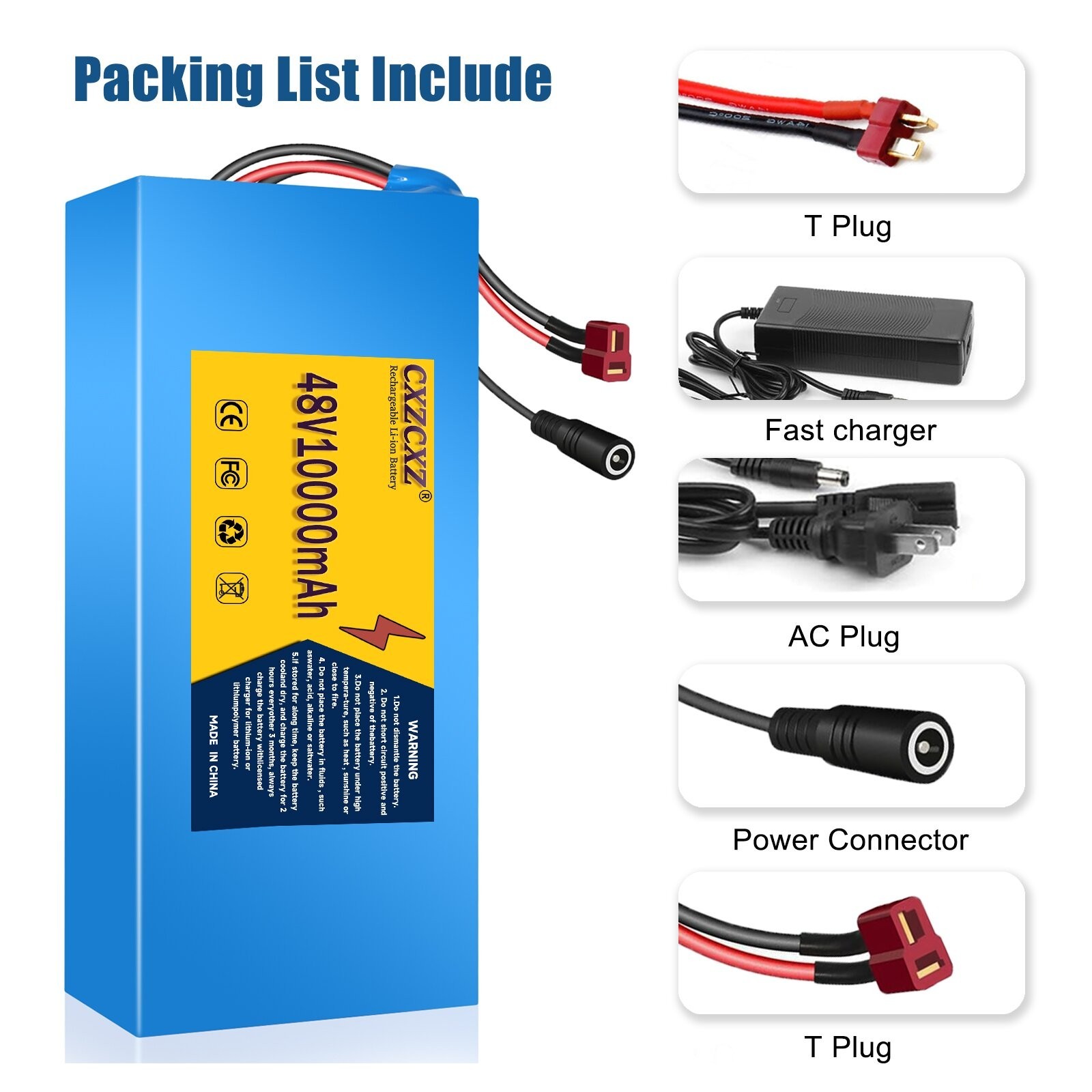 48V 10Ah Ebike Battery Lithium ion Battery for 200W-1000W Electric Bicycle