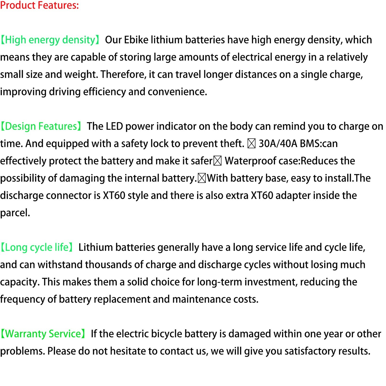 52V 48V 36V 10Ah 15Ah 20Ah Electric Bicycle Ebike Lithium Battery Rechargeable
