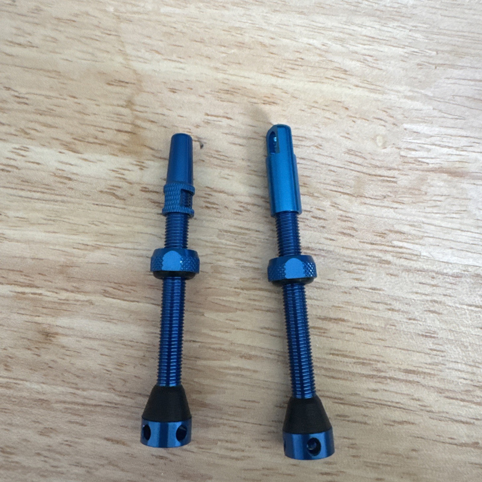 60mm Blue Tubeless Presta Valve Stems Pair CNC Aluminum MTB Road Gravel Bike