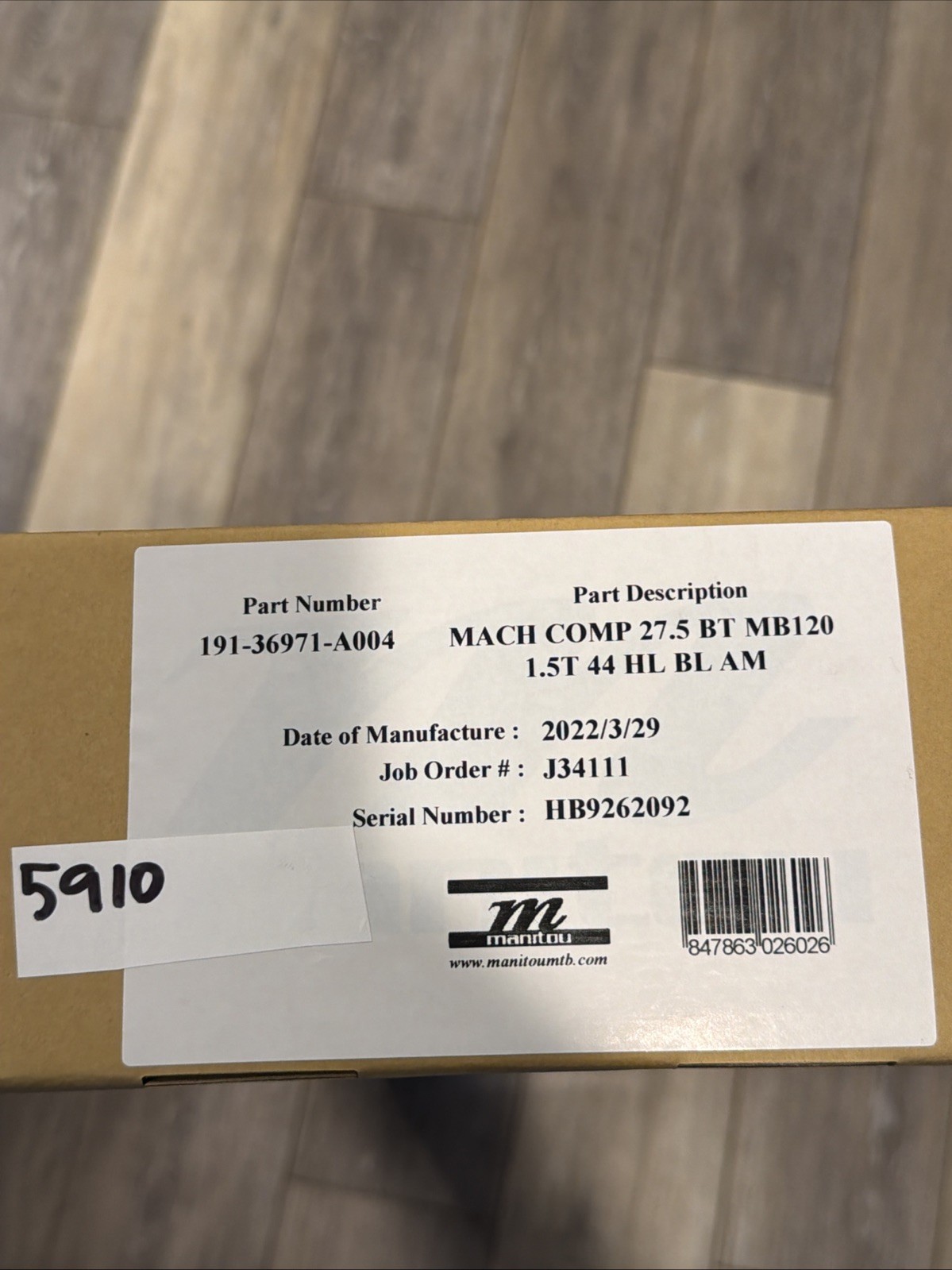 Manitou Machete Air Fork 27.5″ 120mm Black 44mm Offset Tapered 15x110mm NEW 5910