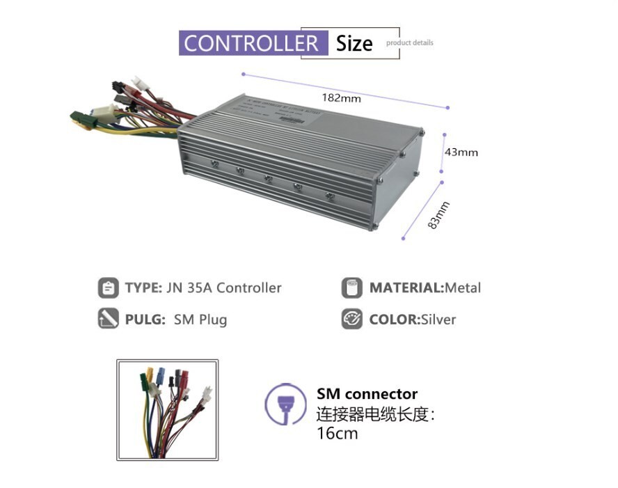 36V/48V 35A Speed Controller Kit for 1500W Ebike Electric Bicycle LCD Display